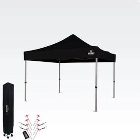 Cort pavilion de grădină pliabil 3x3m - fără pereți - Negru