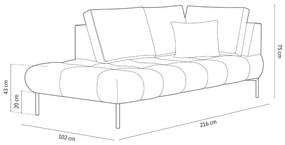 Sezlong Hasting 2 locuri catifea H75 cm