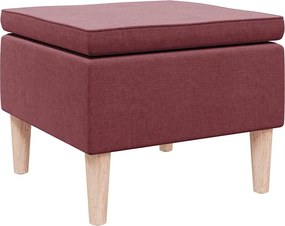 vidaXL Scaun cu picioare din lemn, roșu vin, material textil