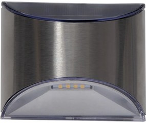 Set de 2 lămpi de perete solare cu LED-uri din oțel inoxidabil Star Trading Wally, înălțime 8 cm