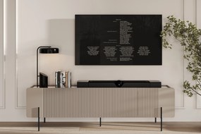 Dulap TV Malmi 200 cm pe bază de metal - cașmir / crem / picioare negre