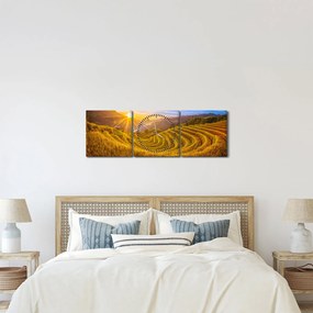 Tablou - Terasele de orez din Vietnam (cu ceas) (90x30 cm)
