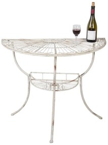 Consola alba, din metal, aspect vintage, Virelle