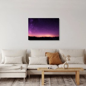 Tablou pe sticlă cu cerul și stea căzând (70x50 cm)