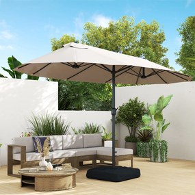 Outsunny Umbrele de Gradina Dubla 460x270cm cu Manivela si Baza Transversala | Aosom Romania