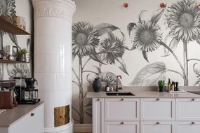 Fototapet, Sunflower, Beige, Rebel Walls