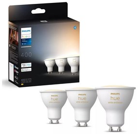 SET 3x bec LED dimabil Philips Hue WHITE AMBIANCE GU10/4,2W/230V 2200-6500K