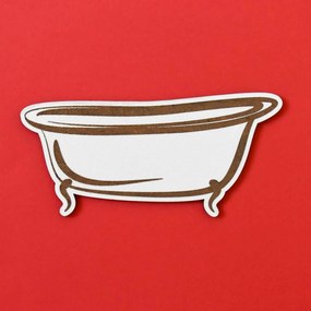 DUBLEZ | Semn indicator din lemn pentru ușă WC + Baie