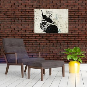 Tablou pe sticlă - Elefant deasupra solului (70x50 cm)