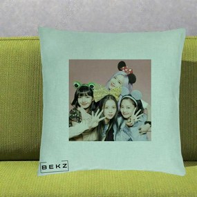 Perna Personalizata K-pop BLACKPINK Accesorii Haioase, 40x40 cm, Verde Menta, Husa Detasabila, Perna Inclusa, BEKZ®