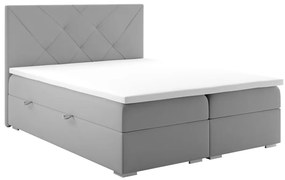 Pat de o persoană boxspring 90 cm Darro (gri) (cu sp. depozitare). 1054517