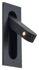 Lampă de perete modernă neagră, incl. LED și port USB-C - Hilton