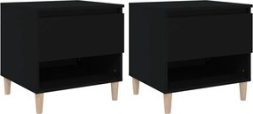 vidaXL Noptiere, 2 buc., negru, 50x46x50 cm, lemn prelucrat