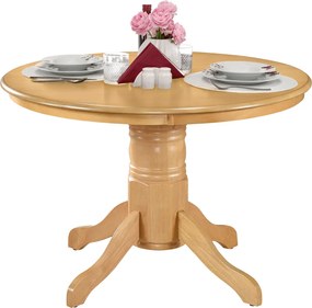 Masă de sufragerie, rotundă, stejar deschis, diametru 106 cm, TABLOS