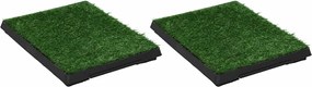 vidaXL Toaletă animale companie 2 buc tavă gazon artificial 63x50x7cm