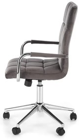 Scaun ergonomic de birou din catifea gri, TORNE 4 VELVET
