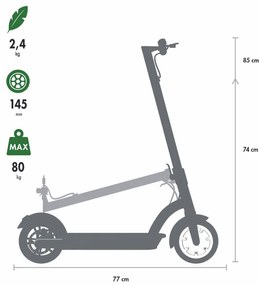 Trotinetă My Hood 505164 pliabilă 145, negru-verde