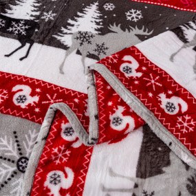 Patura microplus de Craciun SNOWY FOREST gri Dimensiune: 150 x 200 cm