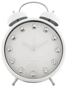 Ceas de masă/alarmă Karlsson 6019WH de design alb,diam. 30 cm