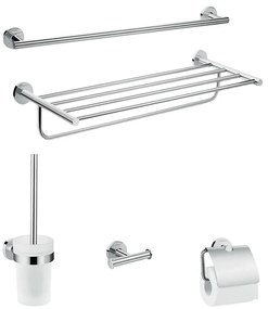Set accesorii 5 in 1 Hansgrohe Logis cu finisaj crom lucios
