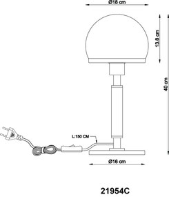 Veioza/Lampa de masa design modern HAKU nickel/opal