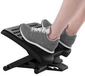 HOMCOM Suport Ergonomic pentru Picioare cu Role de Masaj, Antiderapant și Reglabil pe 3 Înălțimi, 46x35x17 cm, Negru | Aosom Romania