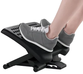 HOMCOM Suport Ergonomic pentru Picioare cu Role de Masaj, Antiderapant și Reglabil pe 3 Înălțimi, 46x35x17 cm, Negru | Aosom Romania