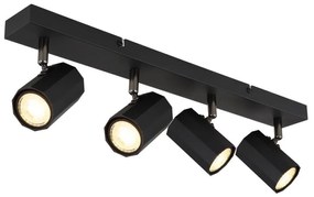 Plafoniera cu 4 Spoturi directionabile metal negru JAMES