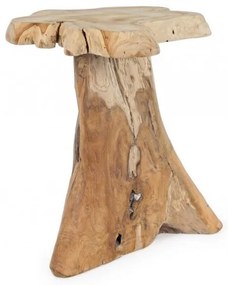 Masuta de cafea finisaj natural din lemn de Teak, ∅ 40 cm, Kavir Bizzotto