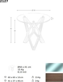 Masuta auxiliara design minimalist Walnut