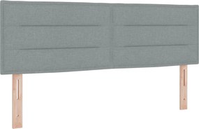 vidaXL Tăblie LED cu benzi LED Manual Gri deschis 160 cm țesătură