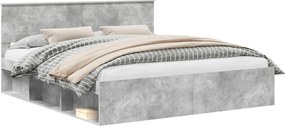 vidaXL Cadru de pat cu headboard Beton 180 x 200 cm Lemn compozit