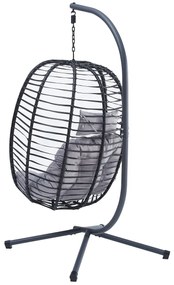 Autronic Fotoliu suspendat, metal, polyrattan,gri, A Z-V1289 GREY