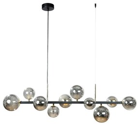 Zuma Line 1214 - Candelabru suspendat pe cablu SERENITY, 10 x G9/8W/230V, negru/fumuriu