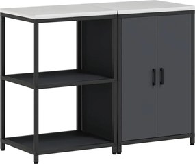 vidaXL Set de depozitare pentru bucătărie cu raft 2 pcs Antracit