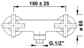 Baterie de duș SAPHO AXIA, crom lucios