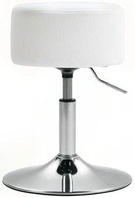 HOMCOM Taburet, cu pernă, cu cadru metalic, aspect de catifea, înălțime reglabilă, 360° rotativ alb | Aosom Romania