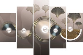 Tablou - Abstract maro-auriu (150x105 cm)