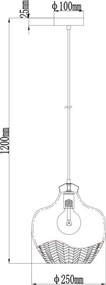 Globo 15898H1 - Pendul pe cablu JESSICA 1xE27/60W/230V Ø 22 cm, fumuriu
