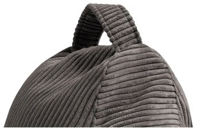 Fotoliu bean bag albastru cu tapițerie din catifea reiată Play Amuse – SLOWDOWN