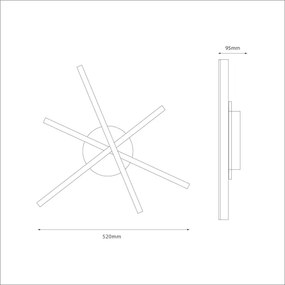 Plafonieră LED STICK/12W/230V negru