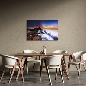 Tablou cu munți în ceață (90x60 cm)