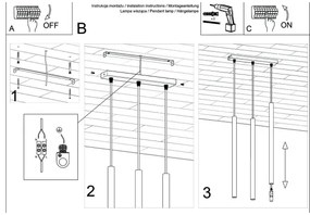 Lustră pe cablu Sollux SL.1196 PASTELO 3xG9/8W/230V auriu
