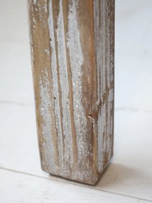 Consola din lemn de pin, gri, cu 2 rafturi, aspect antichizat, Marseille