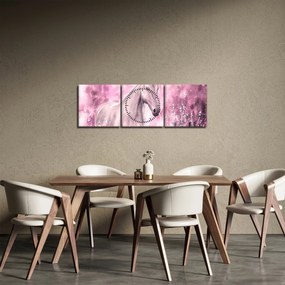 Tablou - Cal pictat (cu ceas) (90x30 cm)