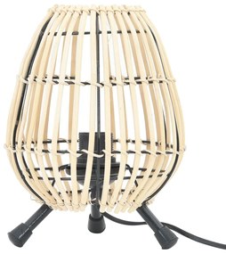 Lampa cu suport de masa, 60 W, 20x27 cm, rachita, E27 Maro, 1, Maro