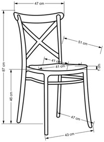 Scaun de bucaterie Nikola, ratan / negru