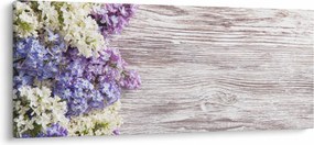 Tablou - Liliac pe lemn (120x50 cm)