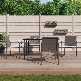 vidaXL Set mobilier de grădină cu perne, 5 piese, poliratan și oțel