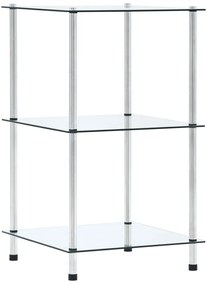 vidaXL Raft cu 3 niveluri, transparent, 40x40x67 cm, sticlă securizată